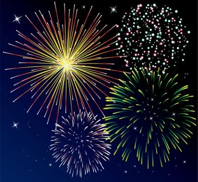 Vector fireworks background Stock Illustration