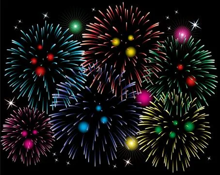 Vector fireworks background Stock Illustration