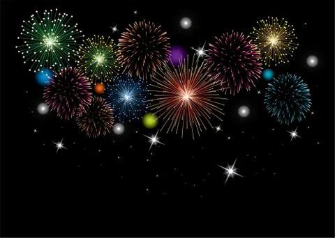 Vector fireworks background Stock Illustration