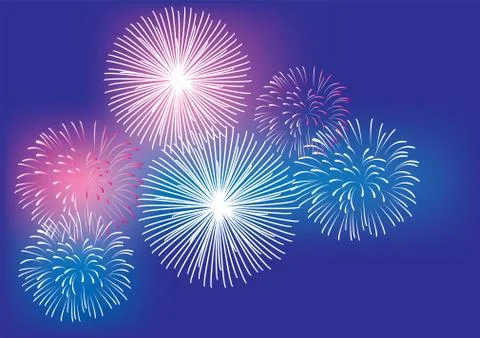 Vector Fireworks Background Stock Illustration