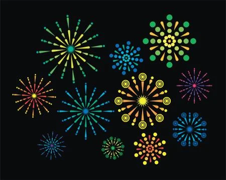 Vector fireworks background Stock Illustration