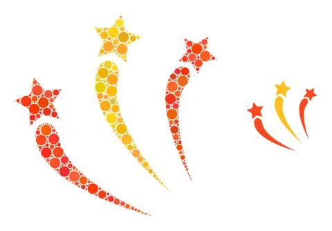 Vector Fireworks Mosaic of Dots Illustrazione stock