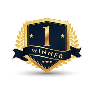 Vector First place winner golden label design Stock Illustration