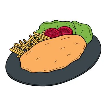 Vector of fish and chips Stock Illustration