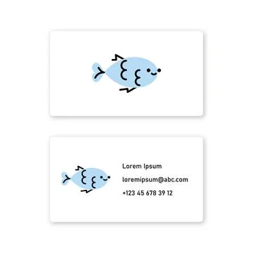 Vector fish in bold line style . Editable illustration Illustrazione stock