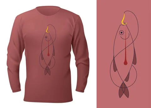 Vector fish in flat style . Editable illustration Stock Illustration