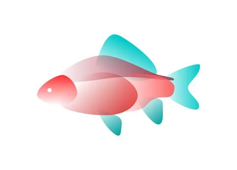 Vector fish in gradient style. Digital art Stock Illustration