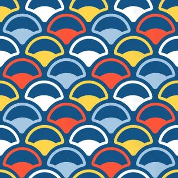 Vector fish scale in asian style, seamless pattern Illustrazione stock
