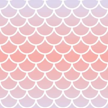 Vector fish scale repeat seamless pattern in pink and purple gradient. Mermaid イラスト素材