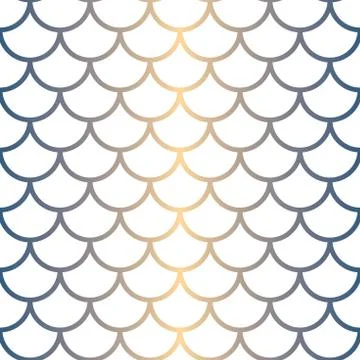 Vector fish scale repeat seamless pattern in yellow and purple gradient. Mermaid Stock Illustration