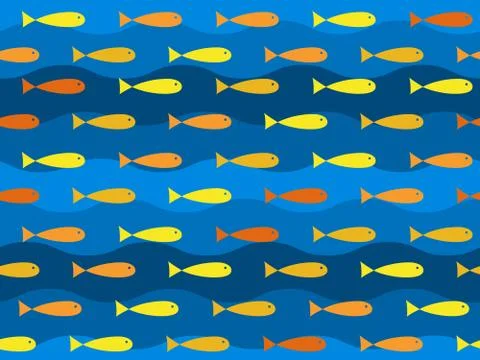 Vector fish seamless pattern Illustrazione stock