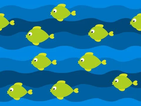 Vector fish seamless pattern Stock Illustration