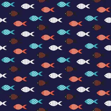 Vector fish seamless pattern イラスト素材