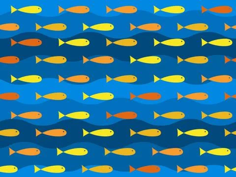 Vector fish seamless pattern Vector fish underwater seamless pattern Copyr... Stock Photos