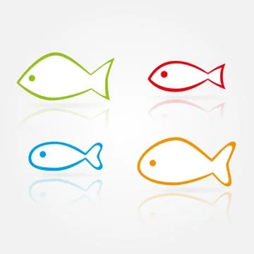 Vector fish silhouettes Illustrazione stock