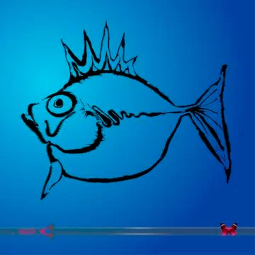 Vector fish. Vector illustration on white background Illustrazione stock