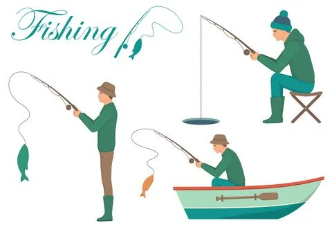 Vector fisherman Stock Illustration