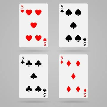 Vector five cards Stock Illustration