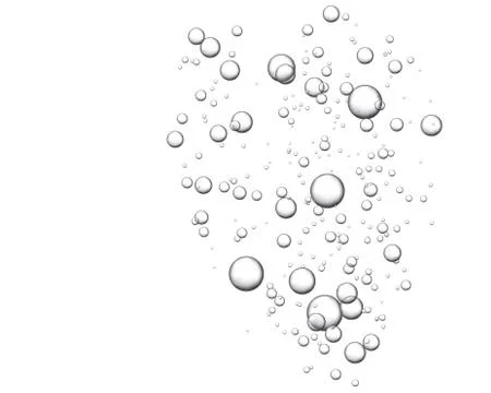 Vector fizzy drink isolated on white background. The texture of the air bubbles. Stock-Illustration