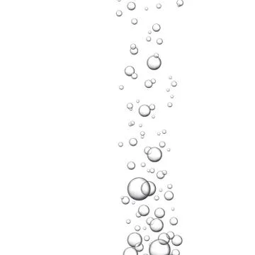 Vector fizzy drink stream on white background. Underwater bubbles texture. イラスト素材