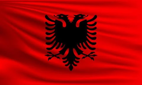 Vector flag of Albania 스톡 일러스트