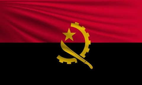 Vector flag of Angola Illustrazione stock
