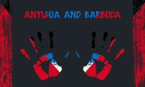 Vector flag of Antigua and Barbuda with a palm Stock Illustration