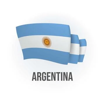 Vector flag of Argentina. Argentinian waving flag. Vector illustration. Stock Illustration