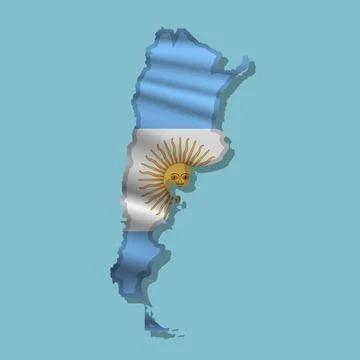 Vector flag Argentina in the form of a map Stockillustratie