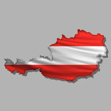 Vector flag Austria in the form of a map Stock Illustration