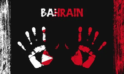 Vector flag of Bahrain with a palm Stock Illustration