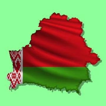 Vector flag Belarus in the form of a map Stock Illustration