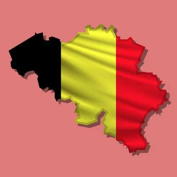 Vector flag Belgium in the form of a map Stock Illustration