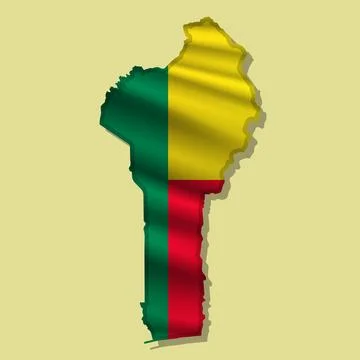 Vector flag Benin in the form of a map Stock Illustration