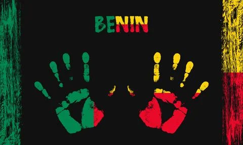 Vector flag of Benin with a palm Stock-Illustration