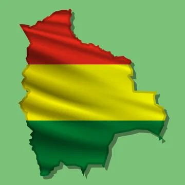 Vector flag Bolivia in the form of a map Illustrazione stock