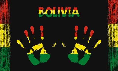 Vector flag of Bolivia with a palm Stock Illustration