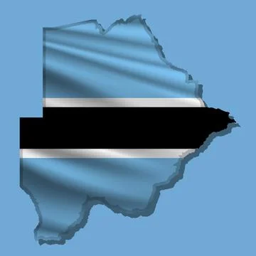 Vector flag Botswana in the form of a map Stock Illustration