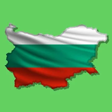 Vector flag Bulgaria in the form of a map Illustrazione stock