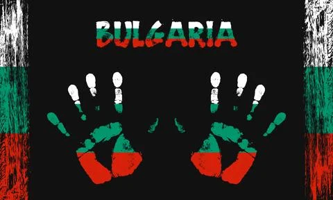Vector flag of Bulgaria with a palm Stock Illustration