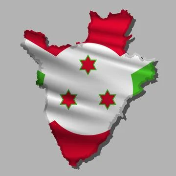 Vector flag Burundi in the form of a map Stock Illustration