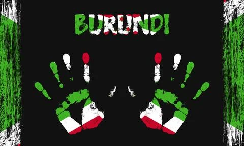 Vector flag of Burundi with a palm Illustrazione stock