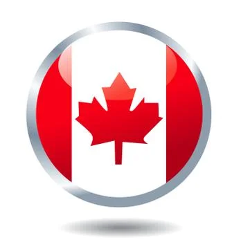 Vector flag button Canada Stock Illustration