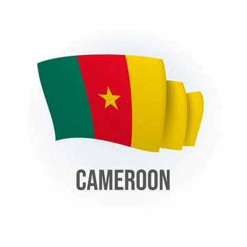 Vector flag of Cameroon. Cameroonian waving flag. Vector illustration. Stock Illustration