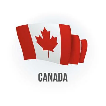 Vector flag of Canada. Canadian waving flag. Vector illustration. Stock Illustration