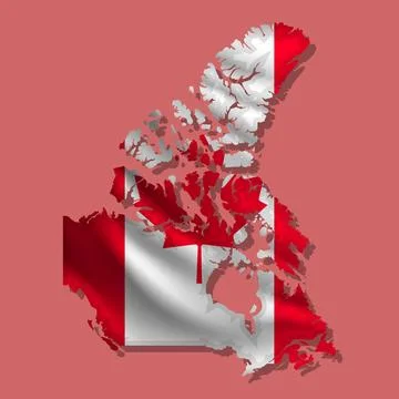 Vector flag Canada in the form of a map Stock Illustration