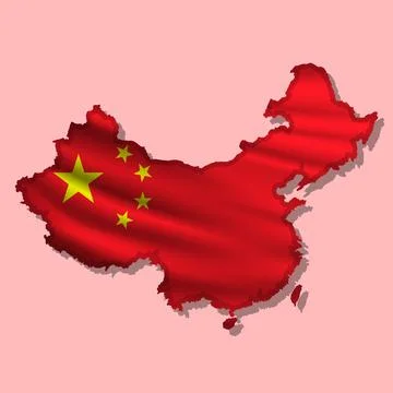 Vector flag China in the form of a map Stock Illustration