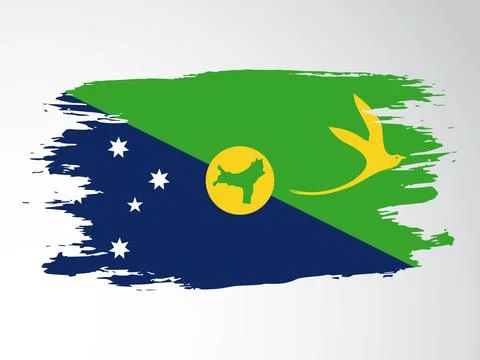 Vector flag of Christmas Island drawn with a brush Stock Illustration
