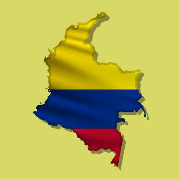 Vector flag Colombia in the form of a map Stock Illustration
