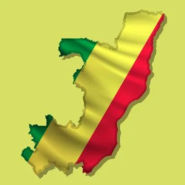 Vector flag Congo in the form of a map Stock Illustration